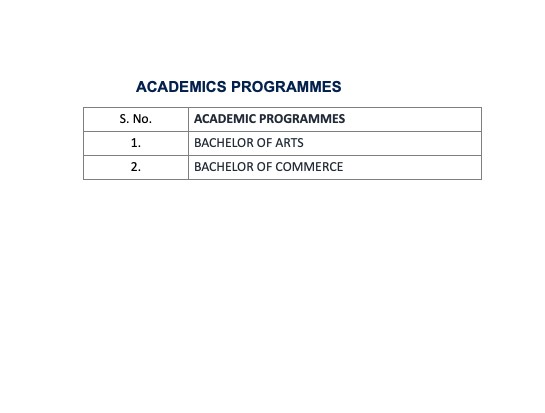 Academic Programmes